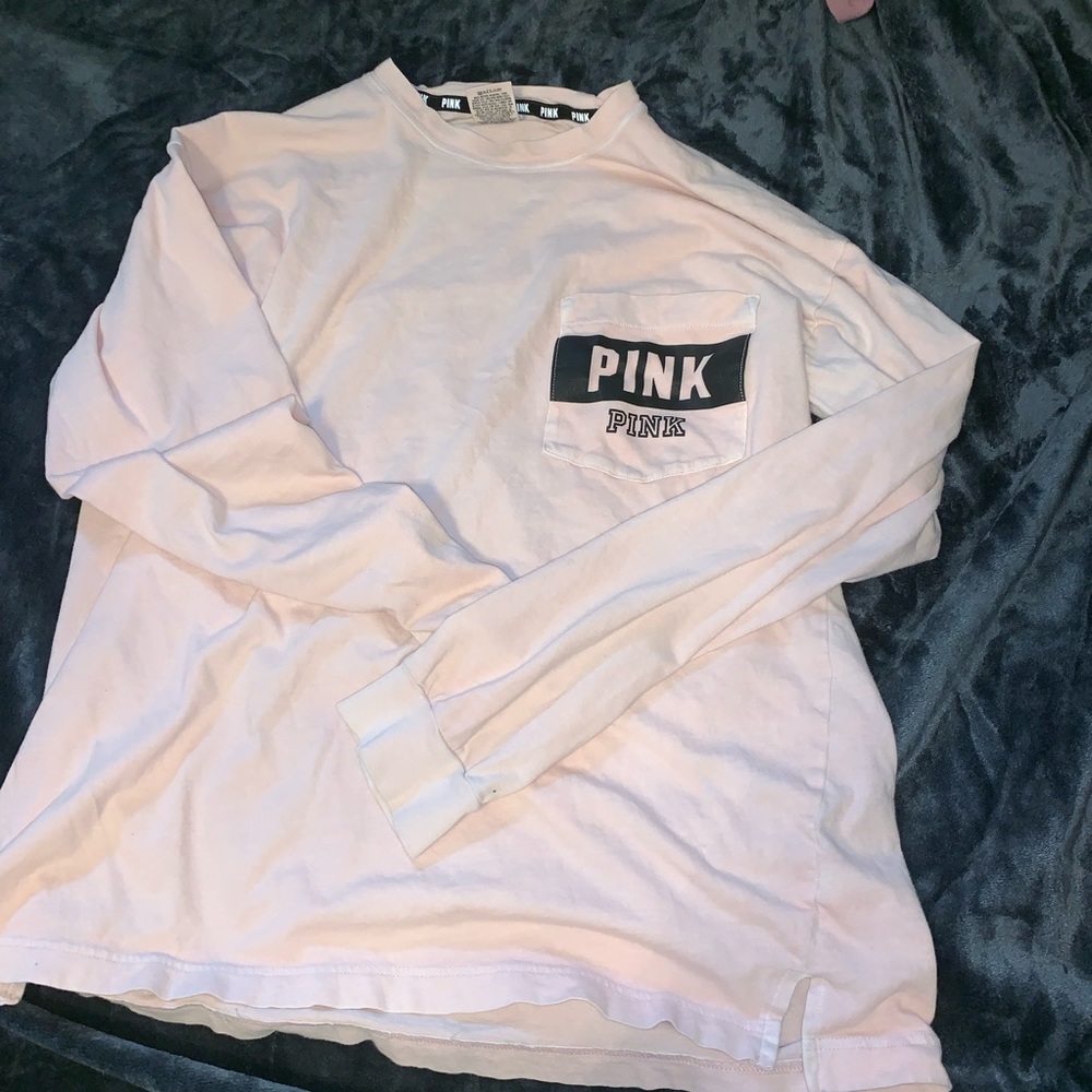 Faded pink PINK long sleeve tee